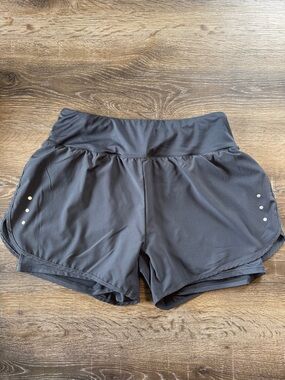 Women's Ksmien Gray Athletic Running Shorts with Reflective Dots  Size M